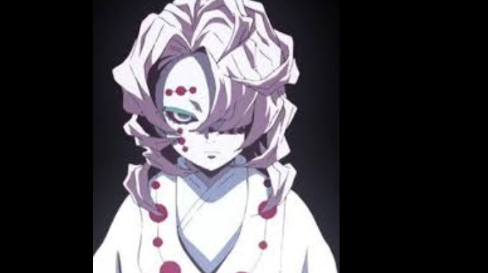 a boy with white skin and kimono covered in cobwec patterns